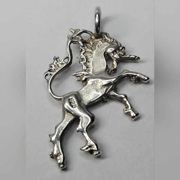 Unicorn Sterling Silver Charm Pendant - Picture 2 of 4